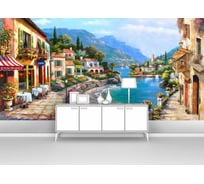 Фотообои город "Улица с кафе вдоль побережья" 200x100 ШxВ ООО Первое ателье pw94514-2