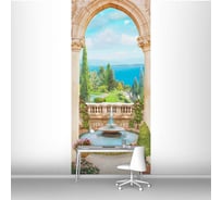 Фотообои "Терраса с фонтаном и цветами" 100x220 ШxВ ООО Первое ателье pw28525-1