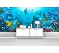 Фотообои море "Подводный мир с затонувшим кораблем" 400x165 ШxВ ООО Первое ателье pw94528-4