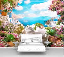 Фотообои море "Лестница, ведущая к морю в Санторини" 200x150 ШxВ ООО Первое ателье pw70627-2