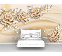 Фотообои абстракции цветы "Ювелирные розочки на шелке" 400x250 ШxВ ООО Первое ателье pw140482-4