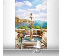 Фотообои ООО Первое ателье птицы "Павлины у фонтана" 100x150 ШxВ pw94476-1