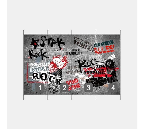 Фотообои лофт "Rock стена" 400x250 ШxВ ООО Первое ателье pw95056-4