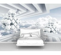 Фотообои 3d абстракции "Белые парящие сборные кубы" 200x125 ШxВ ООО Первое ателье pw135988-2