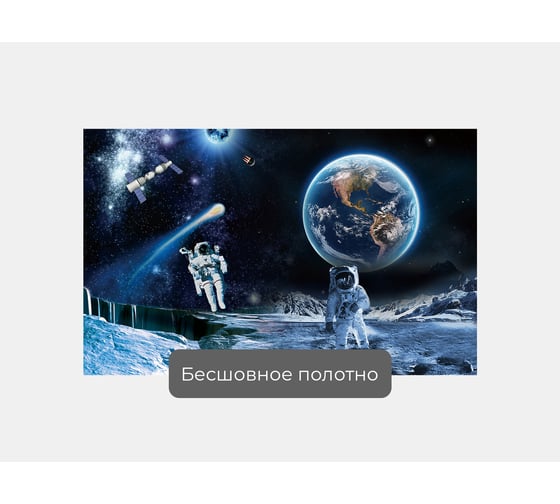 Фотообои космос "Космонавты на планете" 160x100 ШxВ ООО Первое ателье pw95040-1
