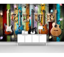 Фотообои лофт "Гитарная стена" 170x100 ШxВ ООО Первое ателье pw95051-1