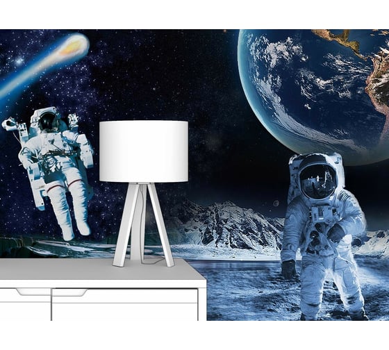 Фотообои космос "Космонавты на планете" 400x250 ШxВ ООО Первое ателье pw95040-4