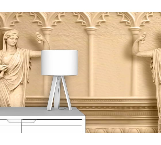 Фотообои 3d "Античные скульптуры на фоне арок" 400x250 ШxВ ООО Первое ателье pw135985-4
