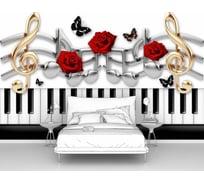 Фотообои абстракции "Клавиши и розы" 300x190 ШxВ ООО Первое ателье pw95043-3
