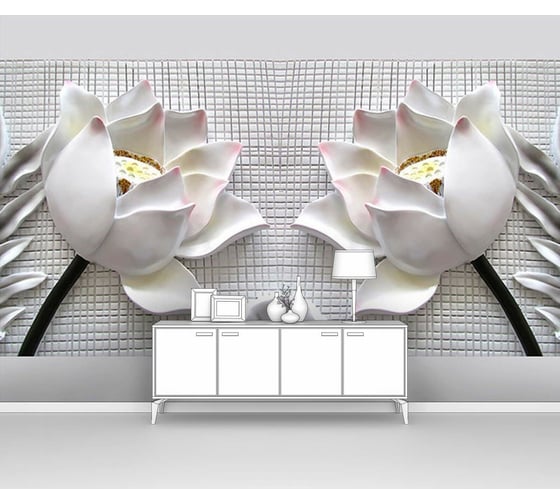 Фотообои абстракции цветы "Лотосы керамические" 400x280 ШxВ ООО Первое ателье pw95162-4