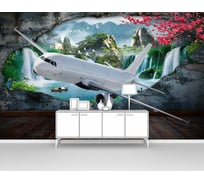 Фотообои "Самолет из стены с прекрасным пейзажем" 400x250 ШxВ ООО Первое ателье pw94970-4