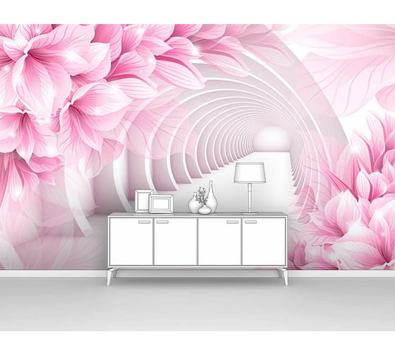 Фотообои "Розовые своды в цветах" 400x250 ШxВ ООО Первое ателье pw95235-4 1