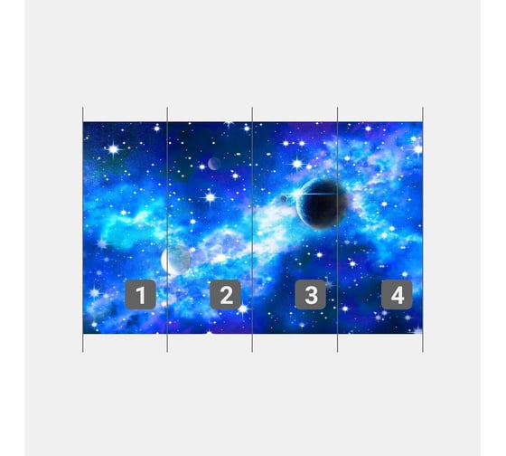 Фотообои космос "Космическое движение" 400x250 ШxВ ООО Первое ателье pw95005-4