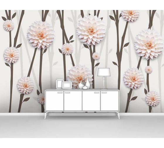 Фотообои абстракции цветы "Цветы создающие фон" 300x190 ШxВ ООО Первое ателье pw95137-3