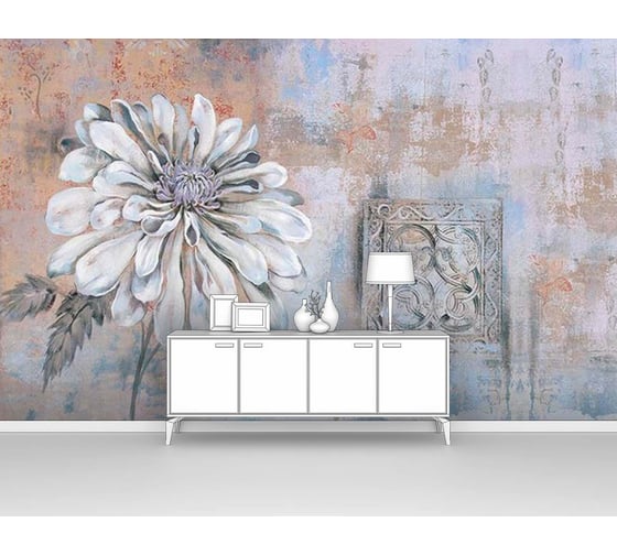 Фотообои цветы лофт "Цветок на старой стене" 400x250 ШxВ ООО Первое ателье pw95368-4 1
