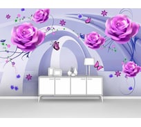 Фотообои 3d абстракции цветы "Абстракция из арок и цветов" 400x250 ШxВ ООО Первое ателье pw95458-4