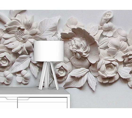 Фотообои 3d абстракции "Цветы из алебастра" 400x160 ШxВ ООО Первое ателье pw95860-4