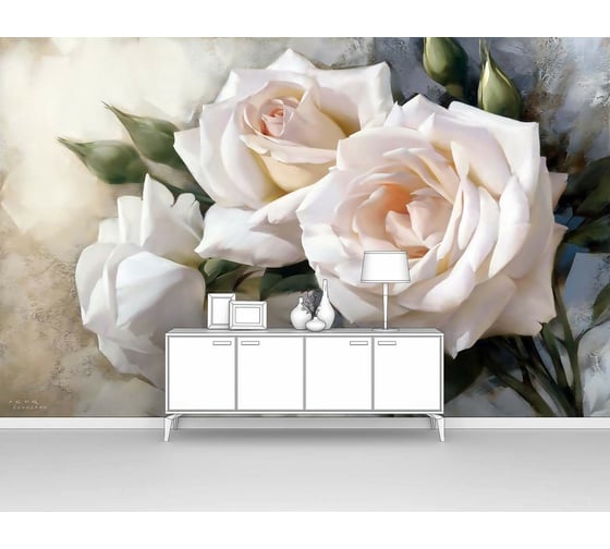 Фотообои цветы "Чайные розы" 400x250 ШxВ ООО Первое ателье pw95514-4