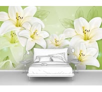Фотообои цветы "Лилии на нежно-зеленом фоне" 200x125 ШxВ ООО Первое ателье pw95724-2