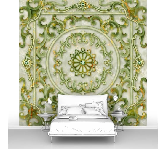 Фотообои абстракции "Нефритовый узор" 300x300 ШxВ ООО Первое ателье pw95875-3