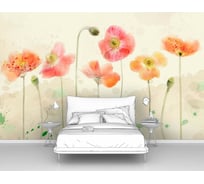 Фотообои цветы "Акварель. Маки" 400x250 ШxВ ООО Первое ателье pw95727-4