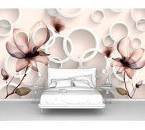Фотообои 3d абстракции цветы "Круги с цветами" 160x100 ШxВ ООО Первое ателье pw95832-1