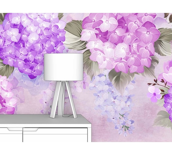 Фотообои цветы "Композиция из фиолетовых бутонов" 400x250 ШxВ ООО Первое ателье pw95738-4