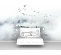 Фотообои лес в тумане "Птицы на туманным лесом" 160x100 ШxВ ООО Первое ателье pw95986-1