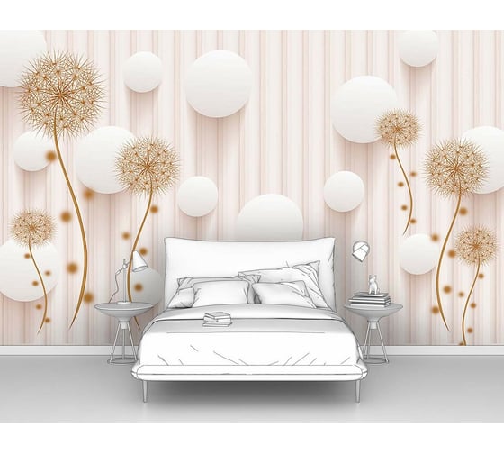 Фотообои 3d абстракции "Пушистики с кружками" 160x100 ШxВ ООО Первое ателье pw96043-1 1