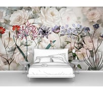 Фотообои лофт цветы "Белые розы с полевыми цветами" 400x250 ШxВ ООО Первое ателье pw95974-4