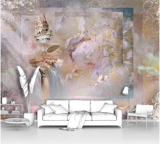 Фотообои абстракции "Абстрактная фреска с железным цветком" 400x300 ШxВ ООО Первое ателье pw28724-4 1