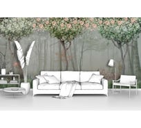 Фотообои "Темный лес в тумане с животными" 200x100 ШxВ ООО Первое ателье pw28736-2