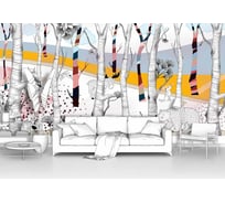 Фотообои лес "Woodland-животные в цветном лесу" 400x200 ШxВ ООО Первое ателье pw109482-4