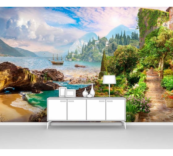 Фотообои море "Живописный спуск к побережью" 400x270 ШxВ ООО Первое ателье pw28708-4 1