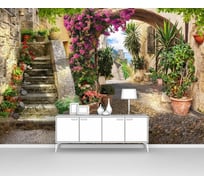 Фотообои город "Живописная улица с множеством растений" 400x270 ШxВ ООО Первое ателье pw28711-4