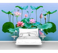 Фотообои 3d абстракции цветы "Лотосы над водой" 400x260 ШxВ ООО Первое ателье pw96705-4