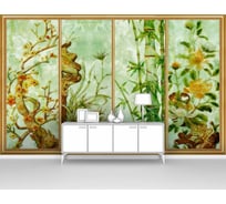 Фотообои абстракции "Витраж из четырех цветочных тем" 400x250 ШxВ ООО Первое ателье pw95150-4