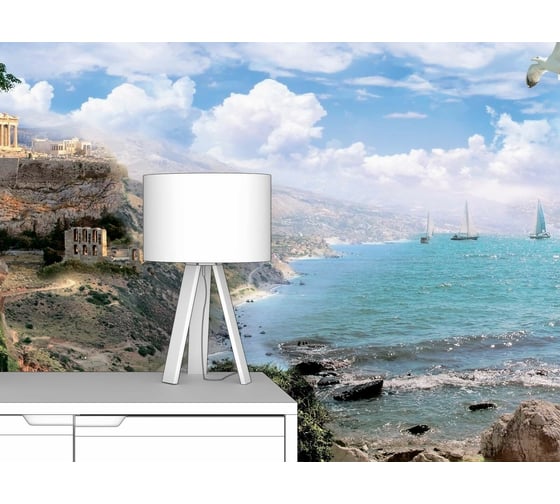 Фотообои море "Живописная набережная с цветами" 400x270 ШxВ ООО Первое ателье pw28716-4