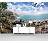 Фотообои море "Живописная набережная с цветами" 300x205 ШxВ ООО Первое ателье pw28716-3