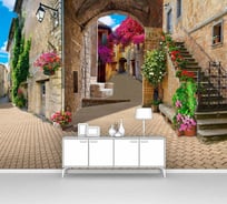 Фотообои город "Солнечный денёк на живописных улочках" 400x300 ШxВ ООО Первое ателье pw28703-4