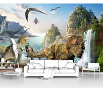 Фотообои "Динозавры у водопада" 300x205 ШxВ ООО Первое ателье pw28822-3