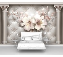 Фотообои 3d абстракции "Лилии на коже со стразами и колоннами" 300x200 ШxВ ООО Первое ателье pw73832