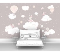 Фотообои "Зайчики на облачках" 400x240 ШxВ ООО Первое ателье pw141463-4