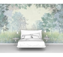 Фотообои птицы лес в тумане "Два фламинго в туманном лесу" 400x250 ШxВ ООО Первое ателье pw94462-4