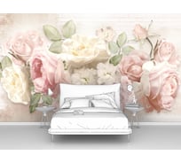 Фотообои цветы кирпич "Пастельные розы на кирпичной стене" 160x100 ШxВ ООО Первое ателье pw94455-1