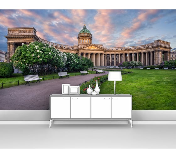 Фотообои город "Казанский собор на закате" 400x230 ШxВ ООО Первое ателье pw72877-4