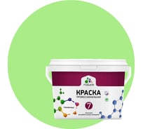 Краска для стен, потолков и обоев MALARE Евро 7, лайм, 1,3 кг 2021761208007 КЕВРО7ЛАИМ0130