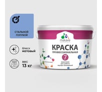 Краска для стен, потолков и обоев MALARE Евро 7, стальной голубой, 11,5 кг 2021722262000 КЕВРО7СТГМ1300