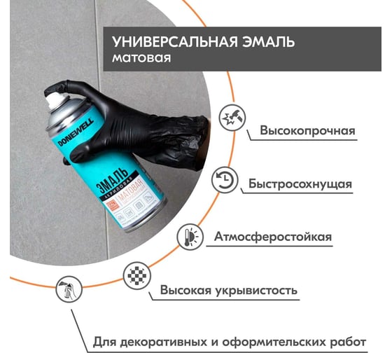 Эмаль универсальная акриловая DONEWELL RAL 9003 белая матовая DW-A9003M