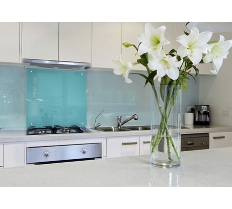 Кухонный фартук на стену Оптион Голубой (панель из закаленного стекла; 600x500 мм) 81957